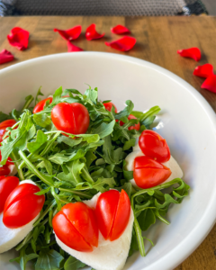 Close up of caprese salad